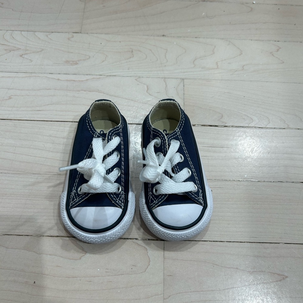 Navy Blue Converse Baby Shoes--Size 2
